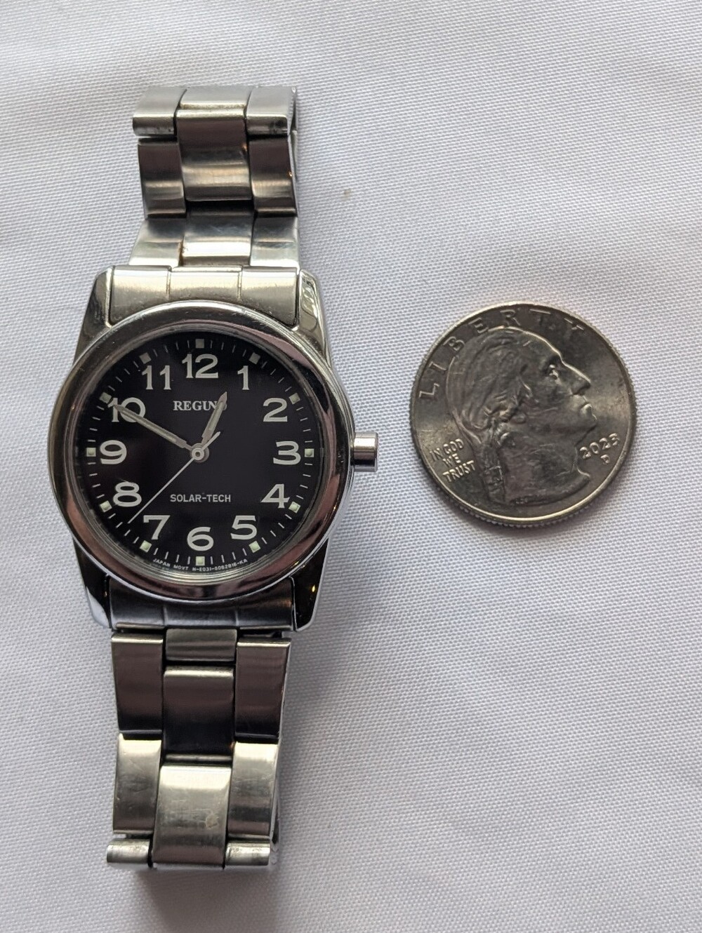 Citizen Reguno Watch Silver Tone Band Black Dial Stainless Steel E031-S038090 - Picture 13 of 14